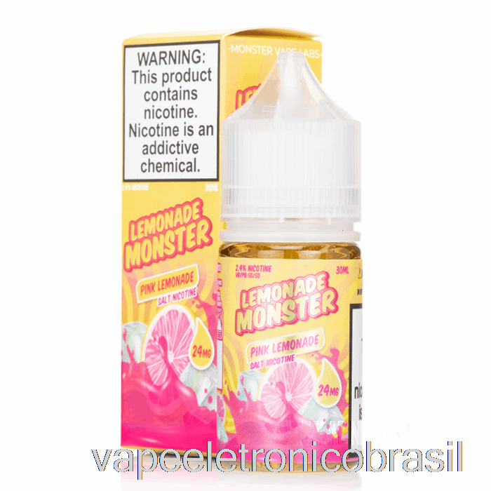 Vape Eletrônico Limonada Rosa - Sais Monstruosos De Limonada - 30ml 48mg